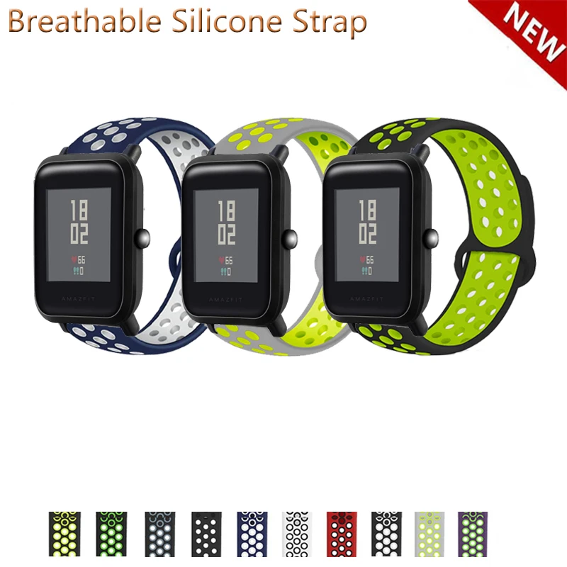 20mm 22mm Silicone Band Strap for Huami Amazfit Bip Lite S U for Huami GTS 2 GTR 42mm Replacement Watchband image_0