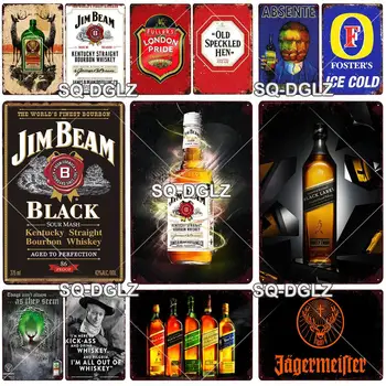 

Whiskey Metal Sign Vintage Plaque Tin Sign Wall Decor For Bar Pub Metal Crafts Retro Party Poster Beer Logo Custom Wholesale