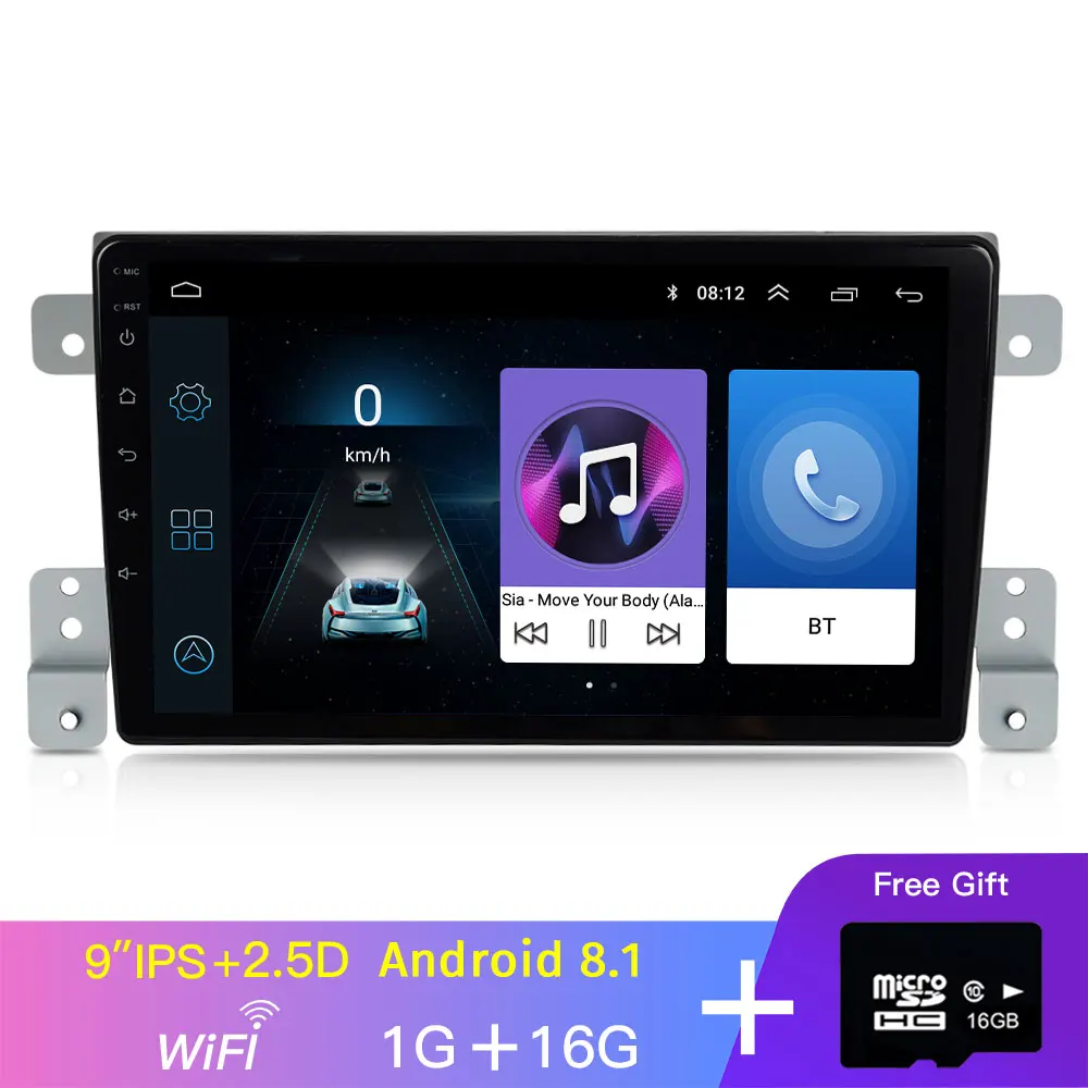 1G 16G with WIFI EKIY " 2.5D ips Android 8,1 Автомагнитола для SUZUKI GRAND VITARA 2005- Радио Аудио Автомобильный gps мультимедийный плеер 2DIN dvd-плеер - Цвет: 1G 16G with WIFI