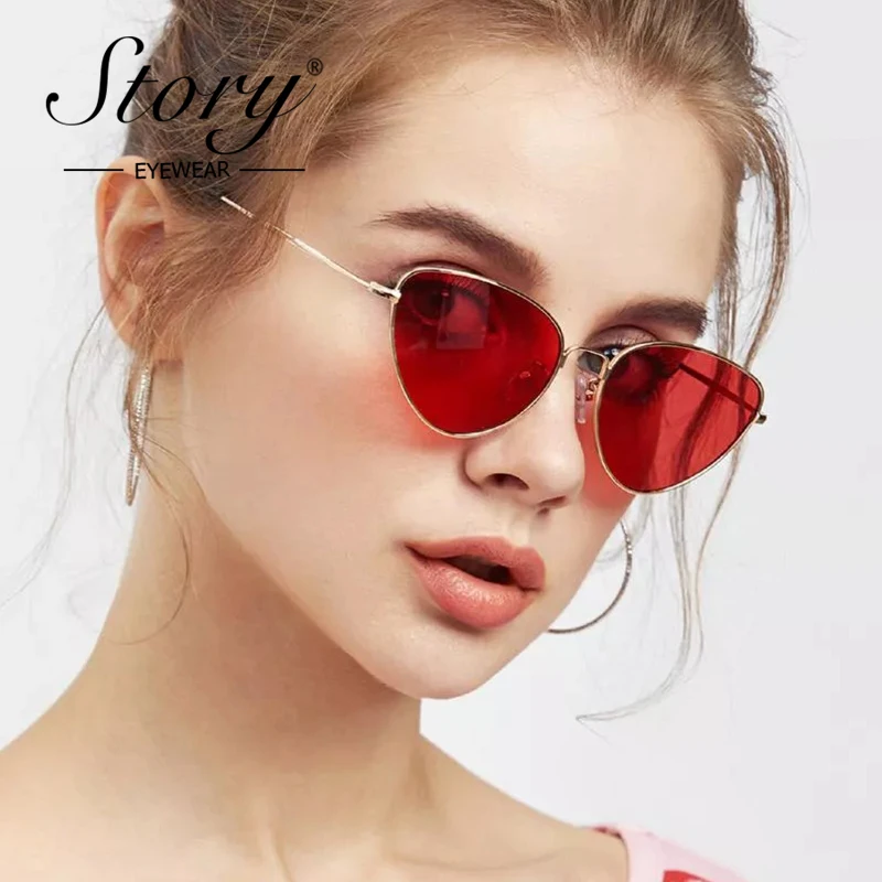 Женская винтажная ретро оправа в металлической оправе|sunglasses women vintage retro|triangle