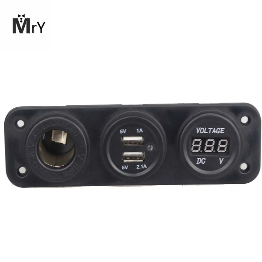 Автомобильное зарядное устройство с двумя usb-портами, водонепроницаемое usb-зарядное устройство с разъемом для автомобильного прикуривателя, аксессуары, зарядное устройство, адаптер питания