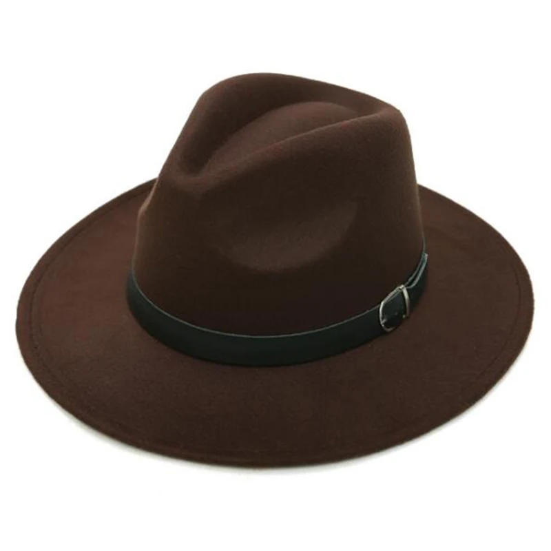 Топ Джаз Шляпа Fedora для мужчин и женщин Имитация шерсти зимние женские фетровые шапки мужские модные черные фетровые шапочки Sombrero Mujer