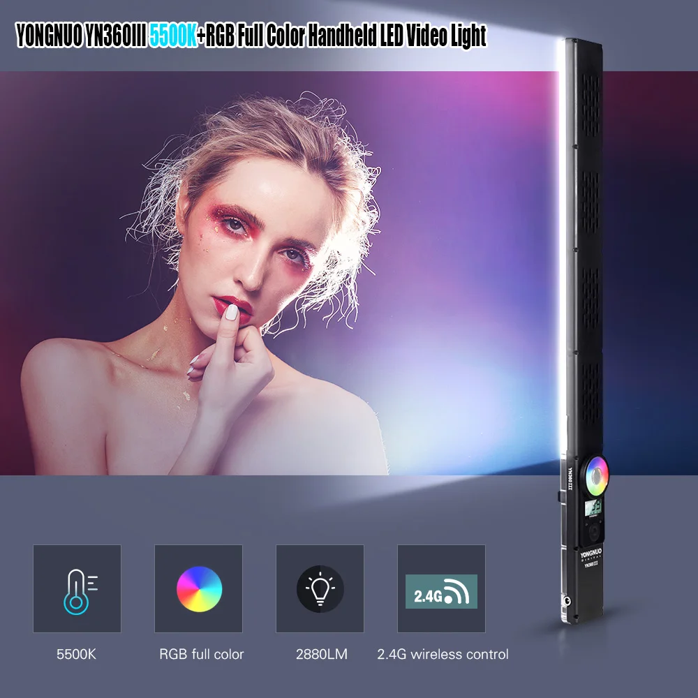 Светодиодная лампа для видеосъемки YONGNUO YN360 III ручной светодиодный видео светильник с регулируемой яркостью, 5500K+ RGB заполнить светильник бар 10 стеклянный флакон для парфюма особой светильник ing режимов с пультом дистанционного управления Управление