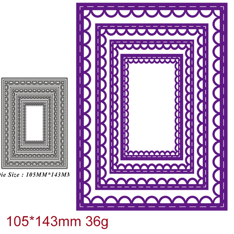 

2021 New Christmas Cut Die Rectangle Border Frame Lace Metal Cutting Dies Diy Molds Scrapbooking Paper Making Die Cuts Crafts