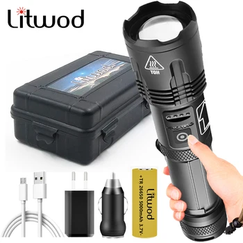 

XHP100 9-core Led Flashlight Power Bank Function Torch Usb Rechargeable 18650 or 26650 Battery Zoomable Aluminum Alloy Lantern