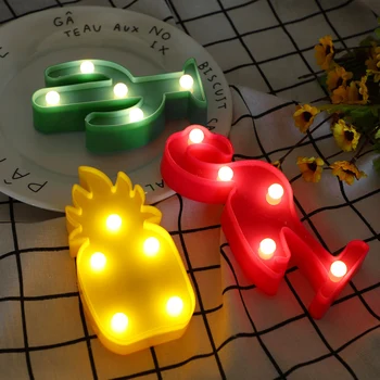 

LED Kids Night Lights Flamingo Led Lamp Pendant LED Light Pineapple Cactus Star Luminary Wall Lamp decorations Lighting
