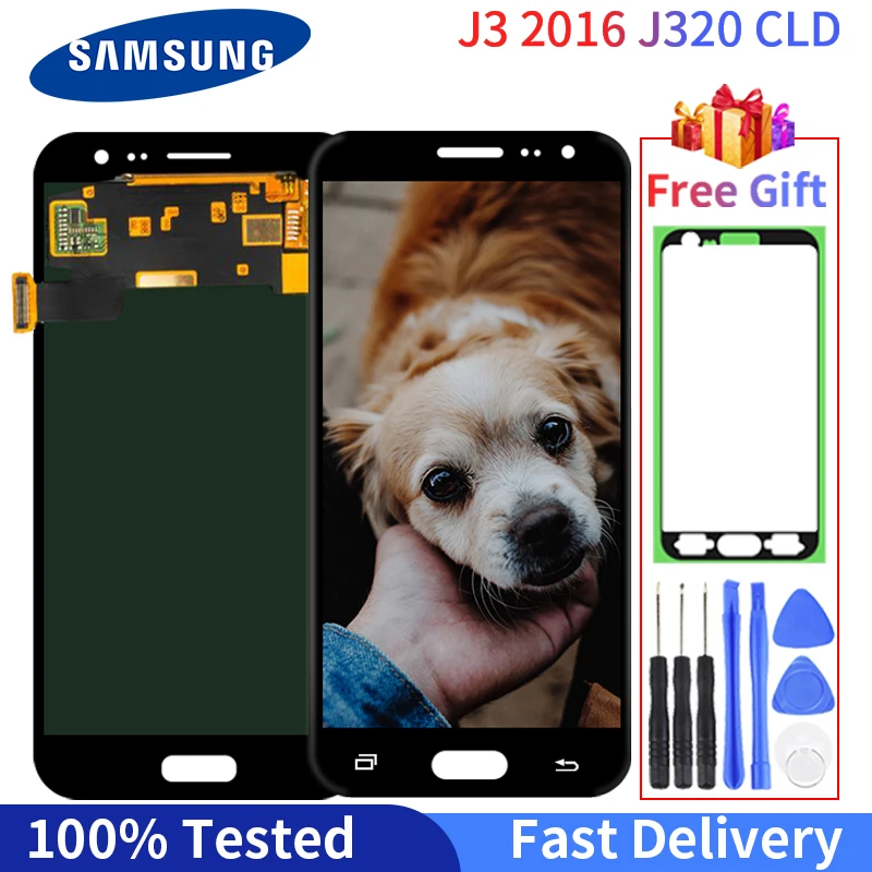 ЖК-дисплей Super AMOLED для Samsung Galaxy J3 2016 J320 дисплей J320F J320H сенсорный экран дигитайзер в