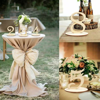 

10-40pcs/pack Hot Style Wooden Wedding Supplies Wedding Place Holder Table Number Figure Card Digital Seat Decoration