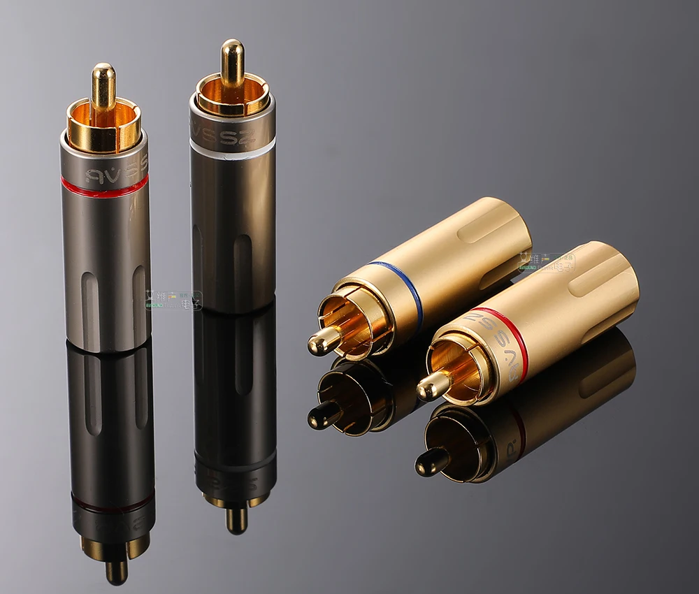 24k Vergoldetes RCA-Audiokabel Phono-Stecker Löttyp Hi-Fi OFC AV-Verstärker Lautsprecher Koaxialkabel für Mixer Sound Video High-End – Detail 17