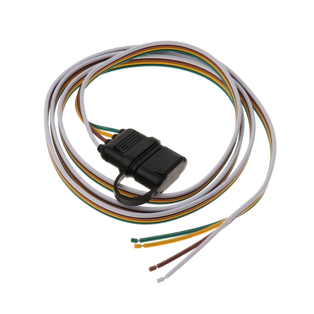 High Quality 60'' 4 Pin RV Trailer Light Wiring Plug Adapter Flat Wire Connector