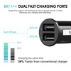 Mini 2.4A Dual USB Car Universal Mobile Phone Charger Aluminum Charger for OPPO VIVO Xiaomi Samsung iPhone 11 X 8 7 Huawei ► Photo 2/6