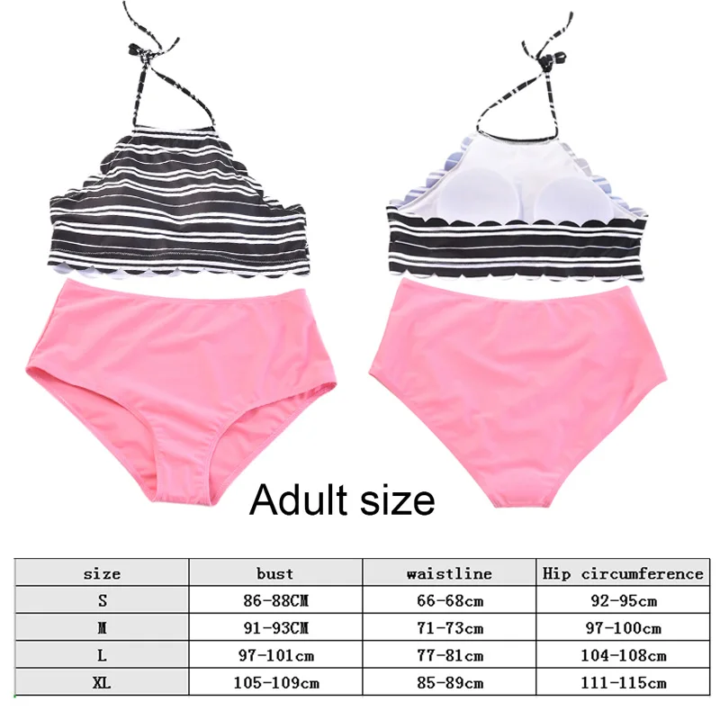 Комплект бикини для родителей и детей; простая однотонная одежда из полиэстера с разрезом для плавания; эластичная дышащая пляжная одежда для девочек и женщин; Sunmmer