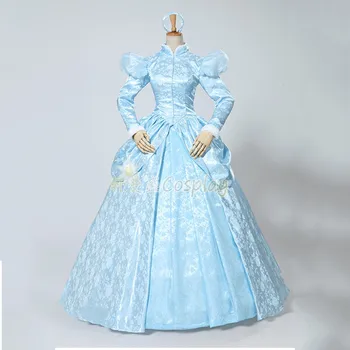 

Anime Princess Cinderella Cosplay Costume Long Sleeve Delux Fancy Party Dress Christmas Halloween Costume For Adult Women