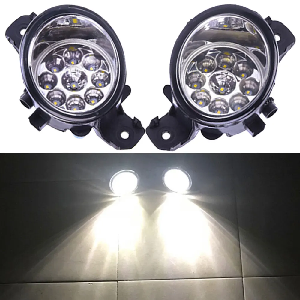1 пара H11 розетка 9 Вт 12 В DRL противотуманная фара 9LED с лампочкой для Infiniti QX60 для Renault Master для Nissan Primera P12 противотуманные фары - Цвет: LED 9 Lights White