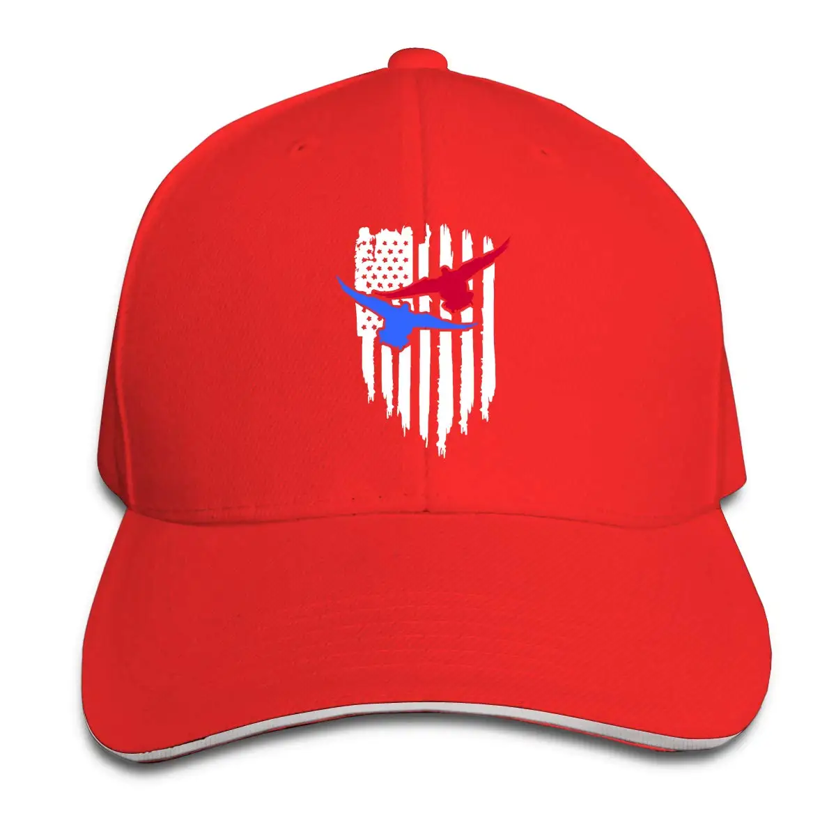 Бейсбольная Кепка унисекс с американским флагом и уткой, Классическая Регулируемая Кепка на липучке