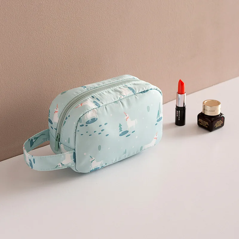 Print Geometric Pattern Thread Soft Cosmetic Womans Bag New Square Zipper Bag Fashion Cute Lady Bag Trousse De Toilette - Цвет: style 10