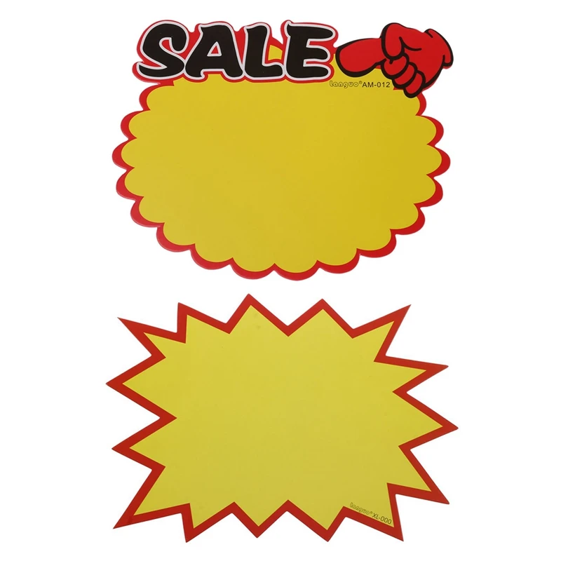 20 Pcs Supermarket Sale POP Price Tag: 10 Pcs Price Tags POP Paper with 10 Pcs POP Price Tags