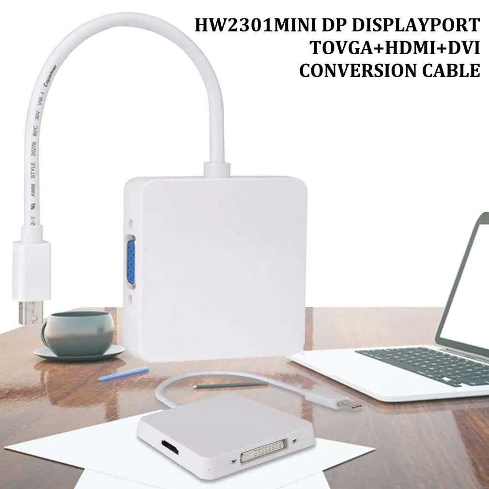 3 в 1 Mini displayport DP Thunderbolt to DVI VGA HDMI конвертер Кабель-адаптер для iMac Mac Mini Pro Air Book для монитора ТВ