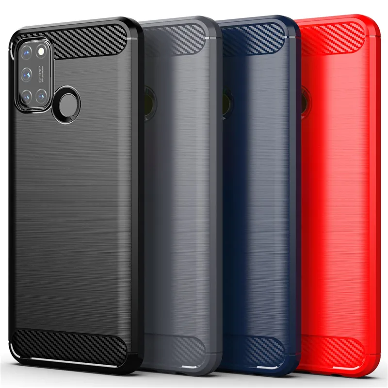

For Realme 7i Case For Realme 7i 6 7 Pro Cover Carbon Fiber Style Shockproof Silicone Protective Phone Bumper For OPPO Realme 7i