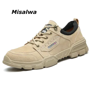 

Misalwa 2020 Suede Leather Casual Shoe for Men Outdoor Hardwearing Sneakers Low Top Ventilated Young Men Tide Footwear Basic