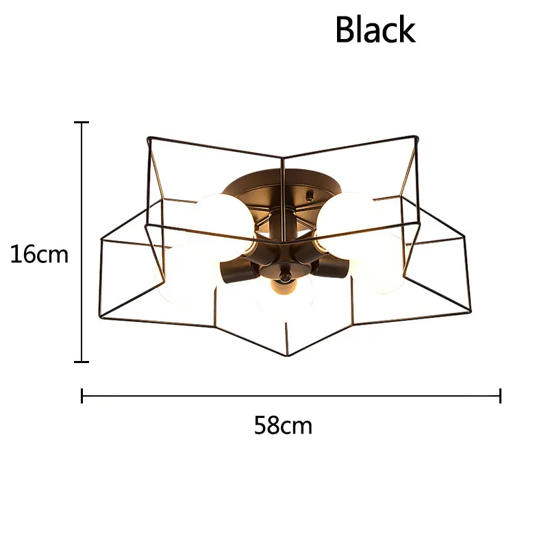 Современный потолочный светильник s Iron art, потолочный светильник, 5 головок, светодиодный светильник, промышленный декор, потолочный светильник - Цвет корпуса: 5 head black
