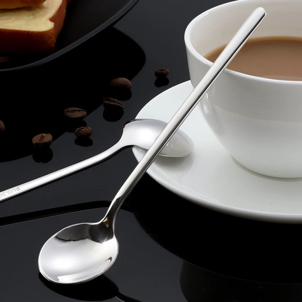 Supplies Coffee Spoons Stainless Steel Handle Teaspoon Dessert Kitchen