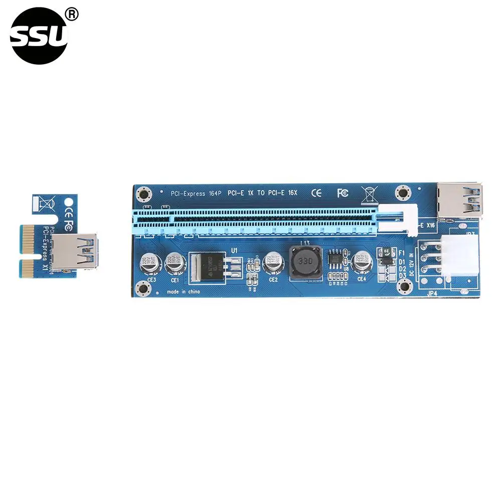 6Pin PCI-E1X к 16X удлинитель графическая Райзер карта адаптер кабель для майнера BTC |