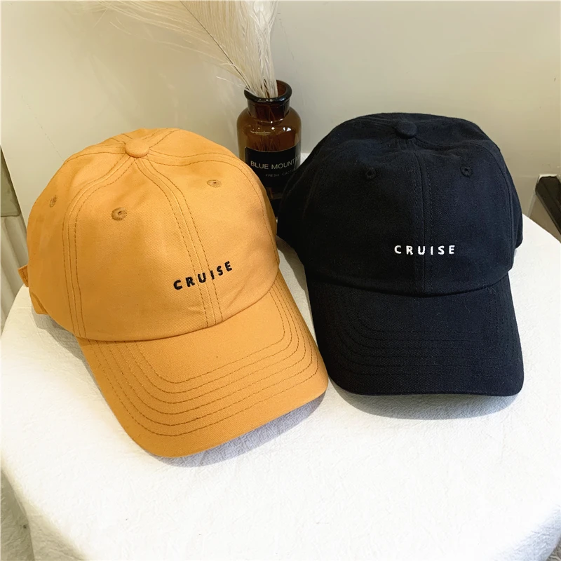 brown baseball cap 2021 Summer Small Letter Baseball Cap Unisex Causal Outdoor Adjustable Hat Kpop Cotton Embroidery Multiple Color Cap Streetwear yellow baseball cap