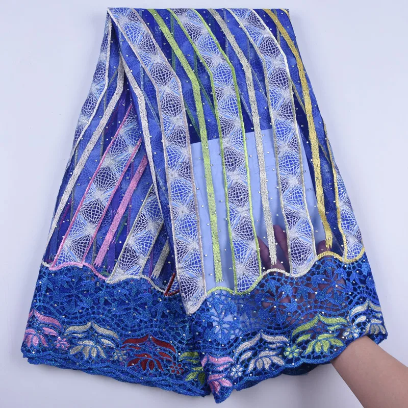 

Latest French Lace Fabric 2019 High Quality Lace Nigerian Wax Cord Lace Fabric With Stones For African Women Party Dresses 1705