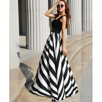 

2019 New Style New Style Stripes Long Skirts