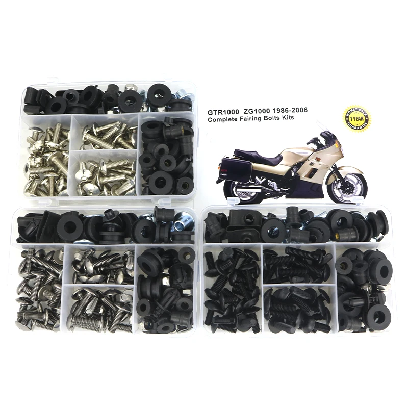 Fit For Kawasaki GTR1000 ZG1000 1986-2006 Motorcycle Complete Full Fairing Bolts Kit Screws Nuts Fairing Clips