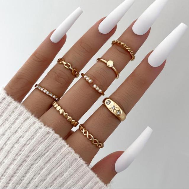 ring Geometric Finger rings set for women Snake Rings Girls bague Fashion Jewelry anillos mujer accessories anel gift