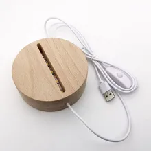 

ANNXIN USB On/Off Wood Base 3D LED Bedroom Wooden Lamp Night Light Base