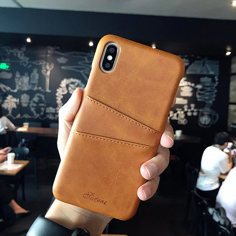  wlzcyhbd Stair Card Slot Business Thin Phone Cases For iPhone 11 Pro Max X Xr Xs 6s 7 8 Plus Unisex