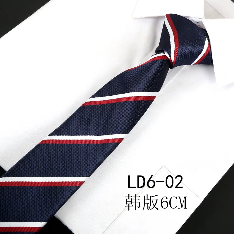 Мужские галстуки 6 см в полоску жаккардовые узкие Аксессуары для галстуков повседневная одежда галстук свадебные официальные деловые вечерние Для худой шеи галстук - Цвет: ZY-LD6-02