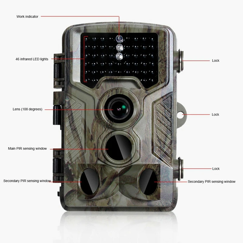H881 2.4inch LCD Trail Camera 16MP/1080P 120 degree Detect Range Night Vision Motion Hunting Camera