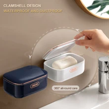 

Soap Dish Holder Soap Dish With Lid Wall Mounted Bar Soap Holder Container Box With Drip Tray Bathroom Kitchen Accessories