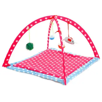 

Cat Play Mat, Cat Tent Activity Center with Hang Cat Toys Balls Mice Y5GB
