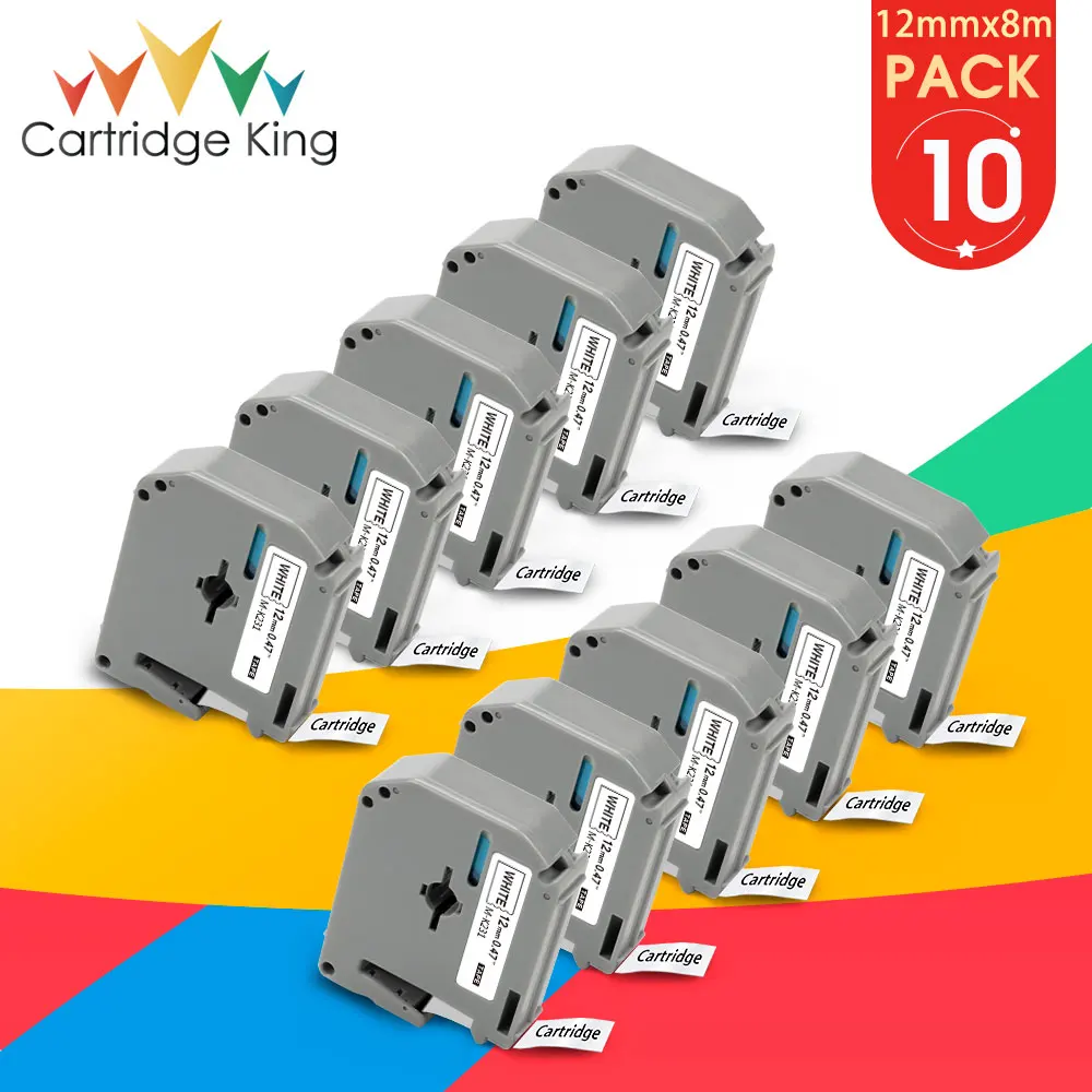 6PK/10PK MK 231 черная и белая этикетка на кассету ленты для Brother MK231 12 мм * 8 м совместим с