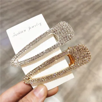 

2pcs/set Pearl Rhinestones Hair Clip For Women Girls Geometric Hair Barrette Rectangle Hairpin Styling Accessories