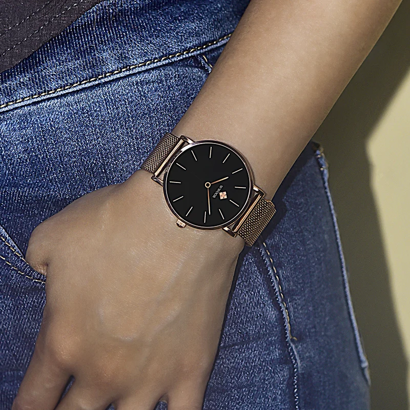 WWOOR Fashion Woman Watches Top Brand Luxury Ladies Quartz Wristwatch Stainless Steel Female Clock Women Waterproof Reloj Hombre