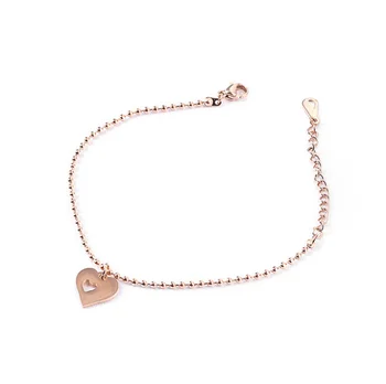 

SZ0013-R New Fashion Love Heart Rose Gold Chain Bracelets for Women Charms Women's Bracelet Engagement Gifts Chain