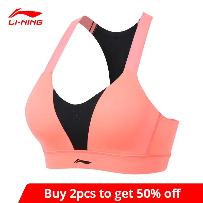 Женские спортивные бюстгальтеры Li-Ning для бега дышащие топы из 100% полиэстера с