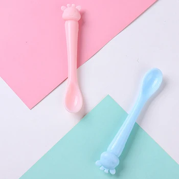 

Baby Spoons Feeding Dishes Tableware For Children Flatware Cutlery Spoon PVC Tools For Patchwork Lot Soup Ladle