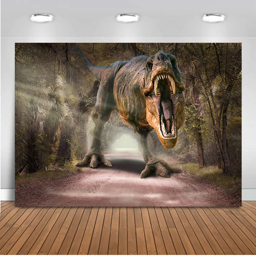 Dinosaur Backdrop Photography Jungel Forest Kids Happy Birthday Party r Photo Background Shoot Photophone Prop-300X250CM