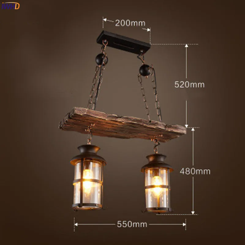 American Loft Style Pendant Lights Wooden Vintage Industrial LED Hanglamp E272 Fixtures Pendant Lamp For Living Room Bar Cafe (6)