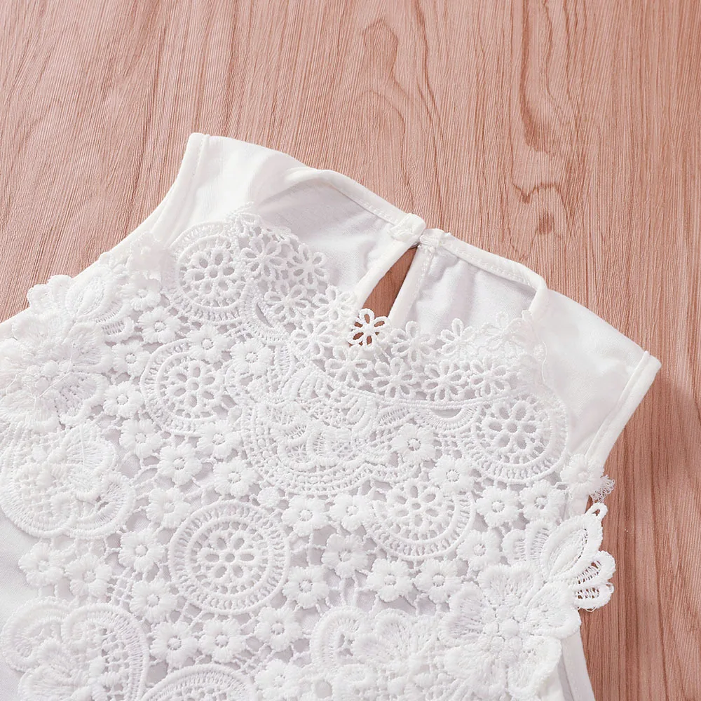 Fashion Sexy Bodysuit Off Shoulder White Lace Hollow Out Sleeveless Women Bodysuit Women Romper and Bodysuit