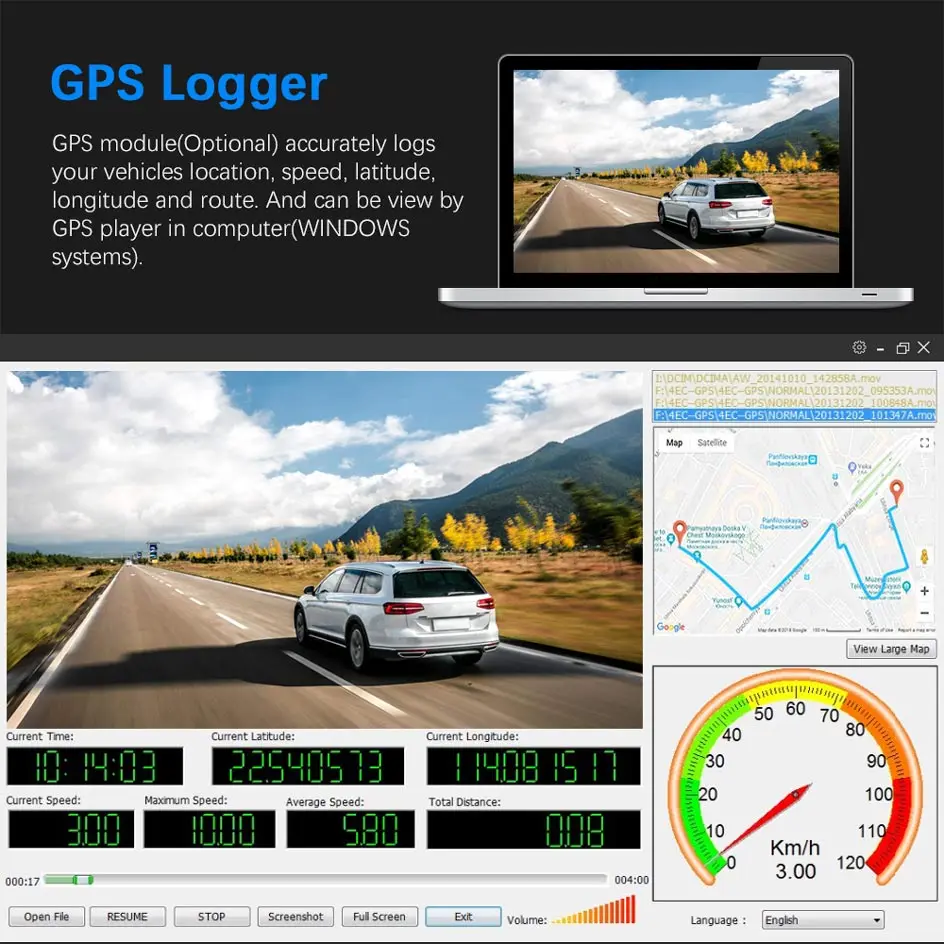 Автомобильный видеорегистратор Novatek 96650 Chip C10s Plus Full HD 1080P с GPS ночным видением