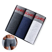 

3pcs Men's Panties Set Male Cotton Underwear Boxer For Man Underpants Brands Sexy Mens Boxers Large Size Shorts