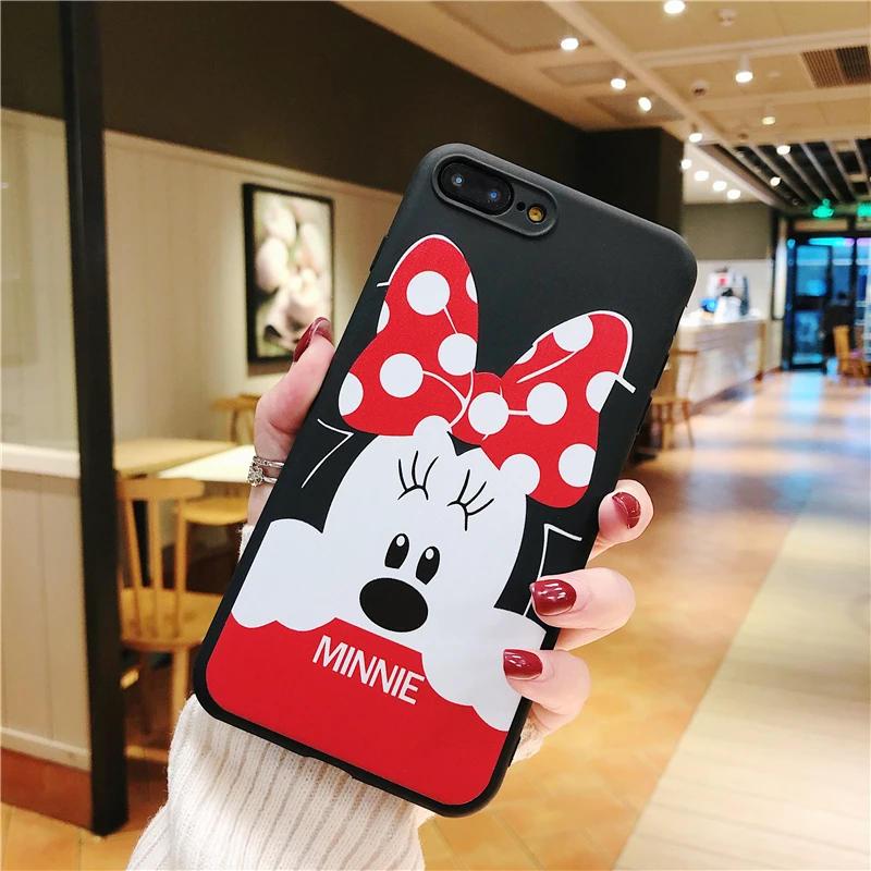 Only Minnie CASE Мягкие силиконовые чехлы для iphone 11 Pro Max XR Xs Max X 6 6 S 7 8 Plus, держатель для телефона с изображением Минни Микки, подставка, ремешок, чехол - Цвет: Only Minnie CASE